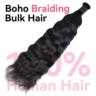 Natural Black Wave And Wet Human Bulk Hair For Braiding CVOHAIR