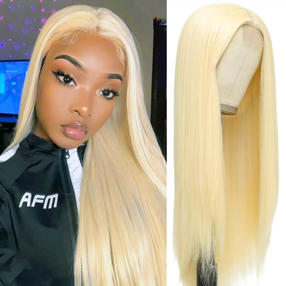 CVOHAIR Straight 613 Blonde HD Lace Front Wigs Human Hair 200% Density Lace Frontal Wig Pre Plucked with Baby Hair