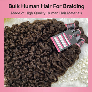 #2 Burmese Curly Bulk Human Hair For Boho Braids CVOHAIR