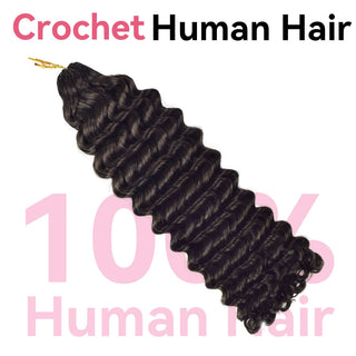 #2A dark brown Deep Wave Miracle Knots crochet human hair extensions made from 100% human hair for natural crochet braids with soft defined waves by CVOHAIR