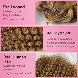 #30 Deep Curly Miracle Knots Crochet Human Hair Extensions CVOHAIR