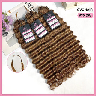 #30 Deep Wave Crochet Human Hair Extensions CVOHAIR