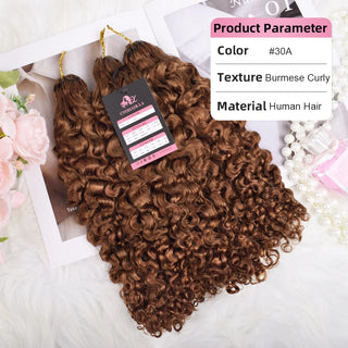 #30A Burmese Curly Miracle Knots Crochet Human Hair Extensions CVOHAIR