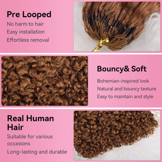 #30A Burmese Curly Miracle Knots Crochet Human Hair Extensions CVOHAIR