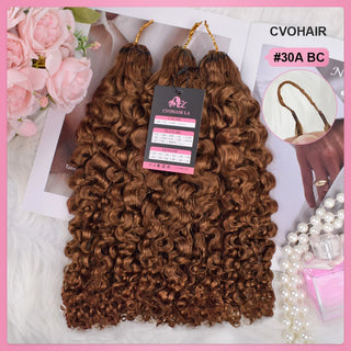 #30A Burmese Curly Miracle Knots Crochet Human Hair Extensions CVOHAIR