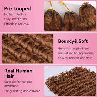 #30A Deep Wave Miracle Knots Crochet Human Hair Extensions CVOHAIR