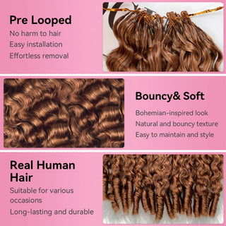 #30A France Curly 100% Human Hair Miracle Knots Extensions CVOHAIR