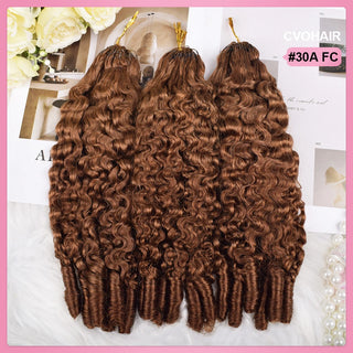 #30A France Curly 100% Human Hair Miracle Knots Extensions CVOHAIR