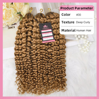 #30 Deep Curly Miracle Knots Crochet Human Hair Extensions CVOHAIR