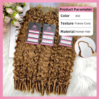 #30 France Curly 100% Human Hair Hair Extensions CVOHAIR