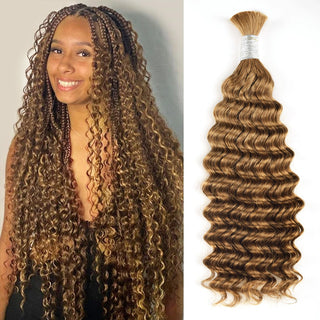 #30 Deep Wave Bulk Human Hair For Boho Braids CVOHAIR