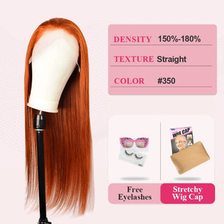 #350 Straight HD Lace Front Wigs Human Hair 200% Density Transparent Lace Frontal Wigs Pre Plucked With Baby Hair CVOHAIR
