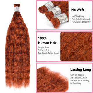 #350 Wet & Wavy Boho Hot Braids Bulk Human Hair CVOHAIR