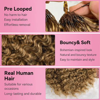 #4/27/30 Burmese Curly Miracle Knots Crochet Human Hair Extensions CVOHAIR
