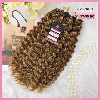 #4/27/30 Burmese Curly Miracle Knots Crochet Human Hair Extensions CVOHAIR