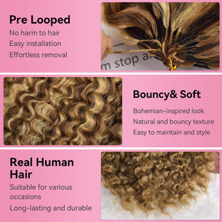 #4/27/30 Burmese Curly Miracle Knots Crochet Human Hair Extensions CVOHAIR
