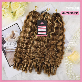 #4/27/30 France Curly Miracle Knots Crochet Human Hair Extensions CVOHAIR