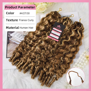 #4/27/30 France Curly Miracle Knots Crochet Human Hair Extensions CVOHAIR