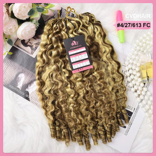 #4/27/613 France Curly Miracle Knots Crochet Human Hair Extensions CVOHAIR