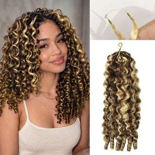 #4/27/613 France Curly Miracle Knots Crochet Human Hair Extensions CVOHAIR