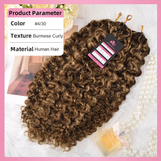 #4/30 Burmese Curly Miracle Knots Crochet Human Hair Extensions CVOHAIR