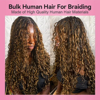 #4/30 Italian Curly Bulk Human Hair For Braiding CVOHAIR