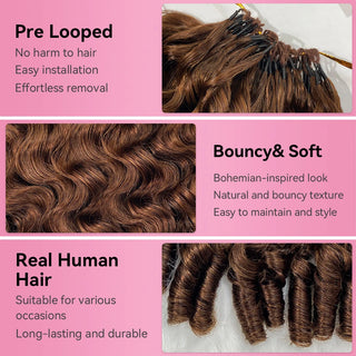 #4 France Curly Crochet Human Hair Extensions CVOHAIR