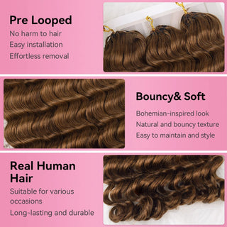#4 Loose Deep Wave Miracle Knots Crochet Human Hair Extensions CVOHAIR