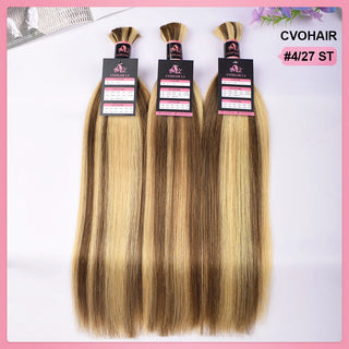 #4/27 Straight Bulk Human Hair For Braiding CVOHAIR