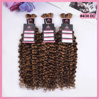 #4/30 Deep Curly Bulk Human Hair For Braiding CVOHAIR