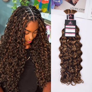 #4/30 Italian Curly Bulk Human Hair For Braiding CVOHAIR