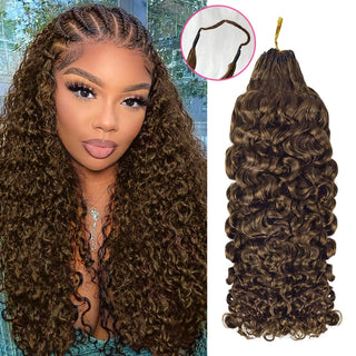 #4A Burmese Curly Miracle Knots Crochet Human Hair Extensions CVOHAIR