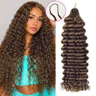 #4A Deep Wave Miracle Knots Crochet Human Hair Extensions CVOHAIR