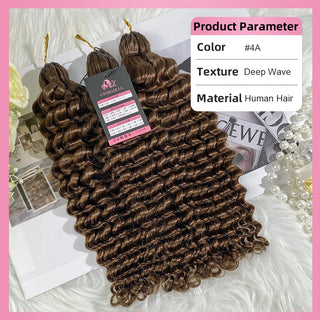 #4A Deep Wave Miracle Knots Crochet Human Hair Extensions CVOHAIR