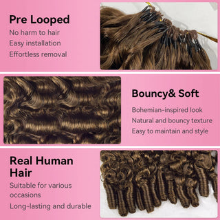 #4A France Curly Miracle Knots Crochet Human Hair Extensions CVOHAIR