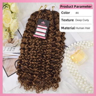 #4 Deep Curly Miracle Knots Crochet Human Hair Extensions CVOHAIR