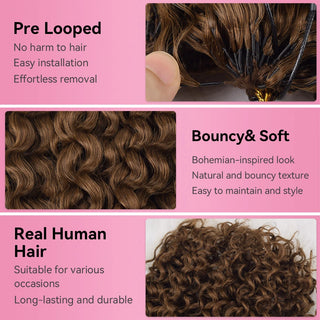 #4 Deep Curly Miracle Knots Crochet Human Hair Extensions CVOHAIR