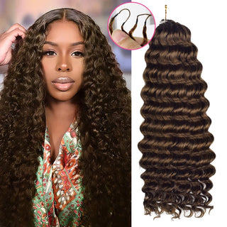 #4 Deep Wave Crochet Human Hair Extensions CVOHAIR