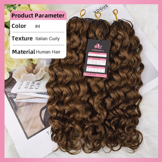 #4 Italian Curly Miracle Knots Crochet Human Hair Extensions CVOHAIR