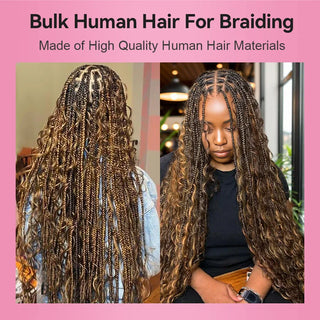 #4/27 Ombre Highlight Deep Wave Bulk Human Hair For Braiding CVOHAIR
