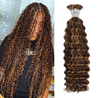 #4/30 Deep wave Bulk Human Hair For Braiding CVOHAIR