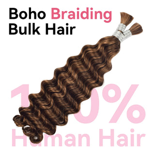 #4/30 Loose Deep Wave Bulk Human Hair For Braiding CVOHAIR