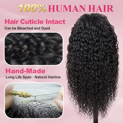 CVOHAIR – perruque Lace Frontal Wig naturelle italienne bouclée HD, cheveux naturels, densité 200%, pre-plucked, avec Baby Hair