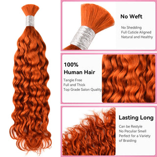 #350 Water Wave Bulk Human Hair For Braiding CVOHAIR
