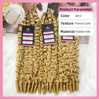 #613 France Curly Crochet Human Hair Extensions CVOHAIR