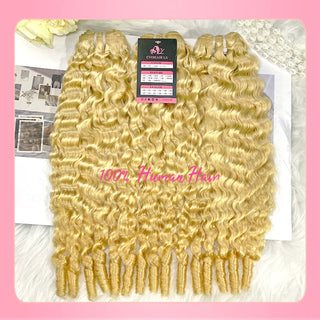 #613 France Curly 100% Unprocessed Weave Bundles Human Hair Double Weft CVOHAIR