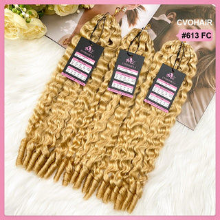#613 France Curly Miracle Knots Crochet Human Hair Extensions CVOHAIR
