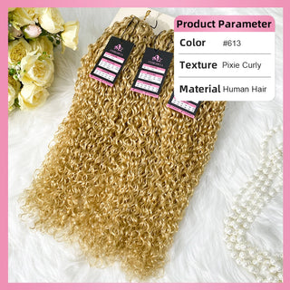 #613 Pixie Curly Crochet Human Hair Extensions CVOHAIR