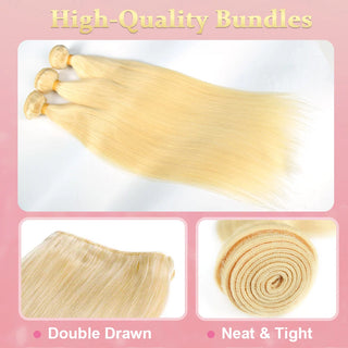 #613 Straight 10A Human Hair Bundles Virgin Hair 100% Unprocessed Weave Bundles Human Hair Double Weft CVOHAIR