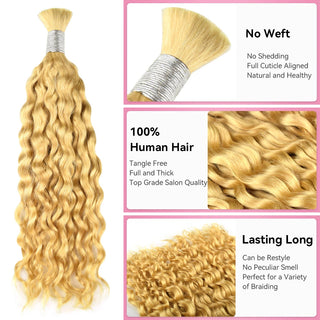 #613 water wave Bohemian Human Hair For Braiding CVOHAIR